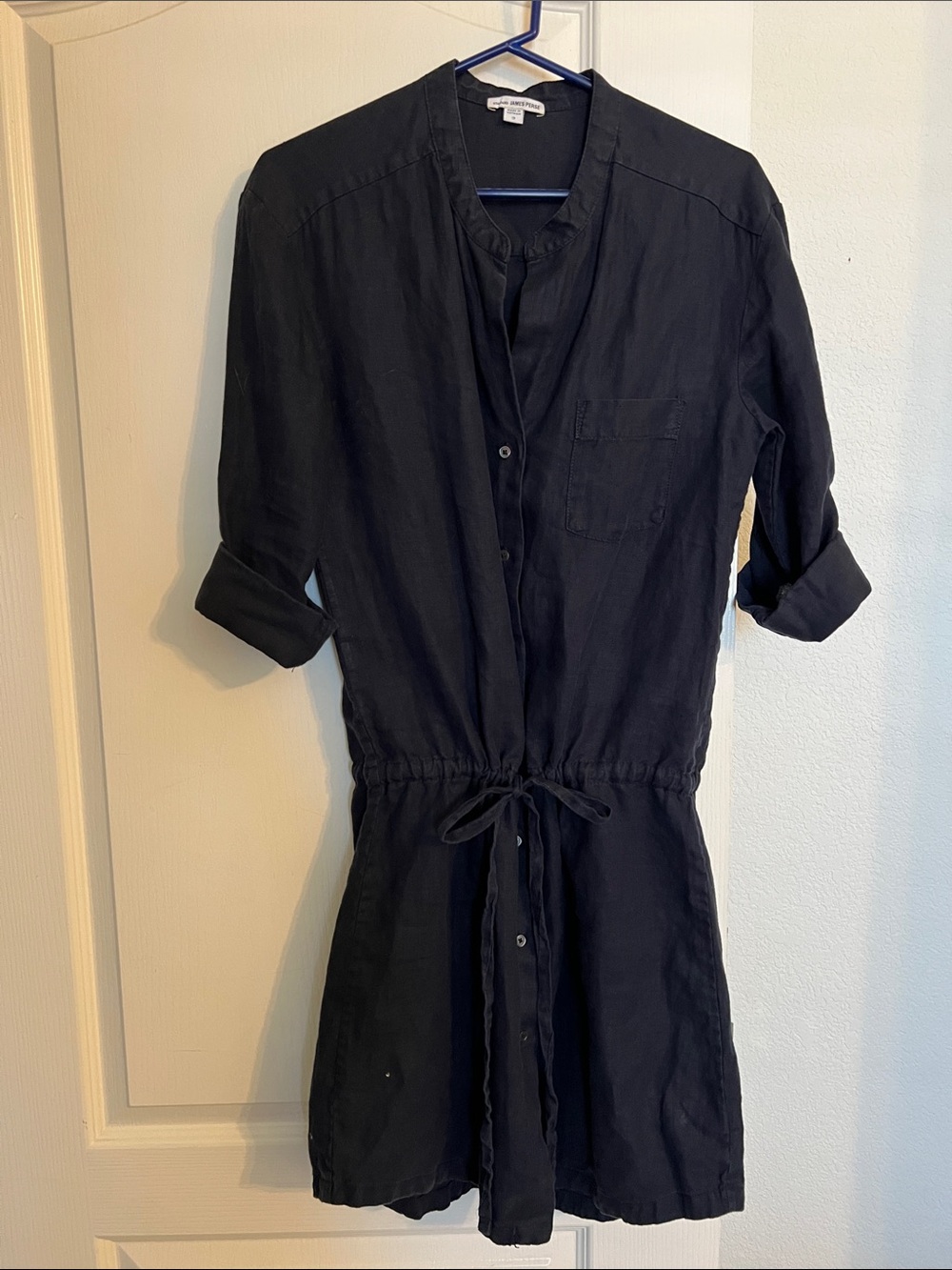 James Perse Linen Drawstring Dress